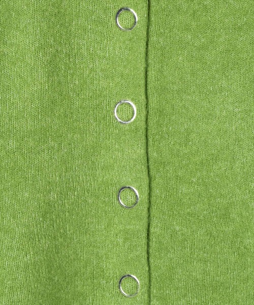 JEANASIS（ジーナシス）の「リングスナップボタンショートニットカーディガン/603768（カーディガン/ボレロ・レディース・グレー/ネイビー/レッド/グリーン・FREE）」の5枚目の写真