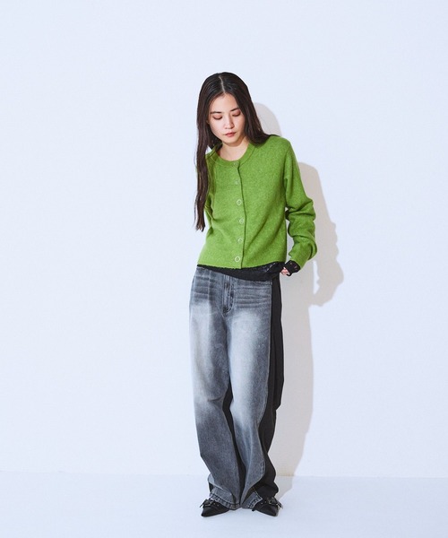 JEANASIS（ジーナシス）の「リングスナップボタンショートニットカーディガン/603768（カーディガン/ボレロ・レディース・グレー/ネイビー/レッド/グリーン・FREE）」の15枚目の写真