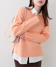 natural couture | スタンドネック袖口釦ゆるニット(ニット/セーター)