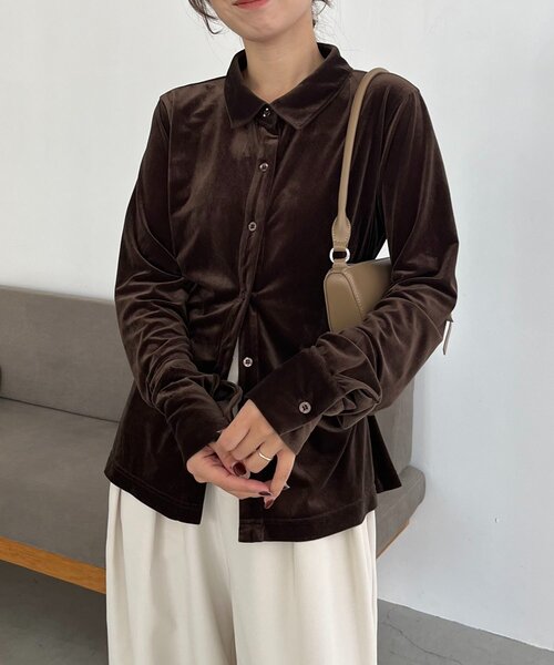 CAPRICIEUX LEMAGE ベロアシャツ CAPRICIEUX LE'MAGE（カプリシューレマージュ）の「ベロアシャツ