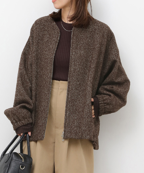 ジャーナルスタンダード レリューム（JOURNAL STANDARD relume）/尾州ウールヘリンボンジップブルゾン セール】尾州ウールヘリンボンジップブルゾン（その他アウター