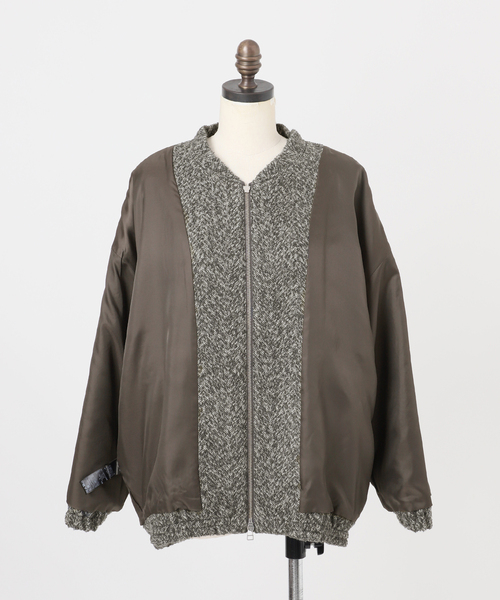 セール】尾州ウールヘリンボンジップブルゾン（その他アウター