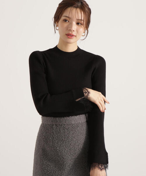 PROPORTION BODY DRESSING(プロポーションボディドレッシング)の「レースドッキングスリーブニット / 1215270122(ニット/セーター・レディース・ブラック/グレー/ホワイト系その他・FREE)」の11枚目の写真