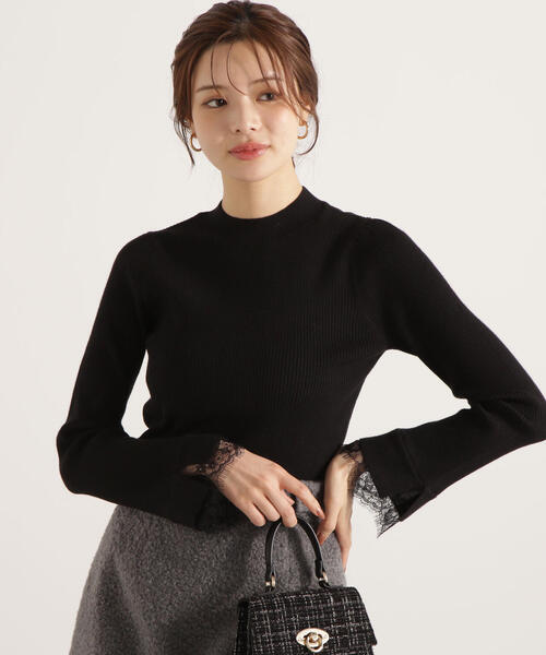 PROPORTION BODY DRESSING(プロポーションボディドレッシング)の「レースドッキングスリーブニット / 1215270122(ニット/セーター・レディース・ブラック/グレー/ホワイト系その他・FREE)」の10枚目の写真