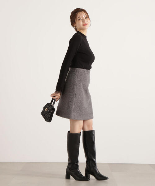 PROPORTION BODY DRESSING(プロポーションボディドレッシング)の「レースドッキングスリーブニット / 1215270122(ニット/セーター・レディース・ブラック/グレー/ホワイト系その他・FREE)」の9枚目の写真