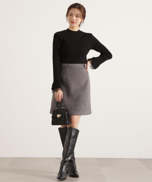 PROPORTION BODY DRESSING(プロポーションボディドレッシング)の「レースドッキングスリーブニット / 1215270122(ニット/セーター・レディース・ブラック/グレー/ホワイト系その他・FREE)」の8枚目の写真