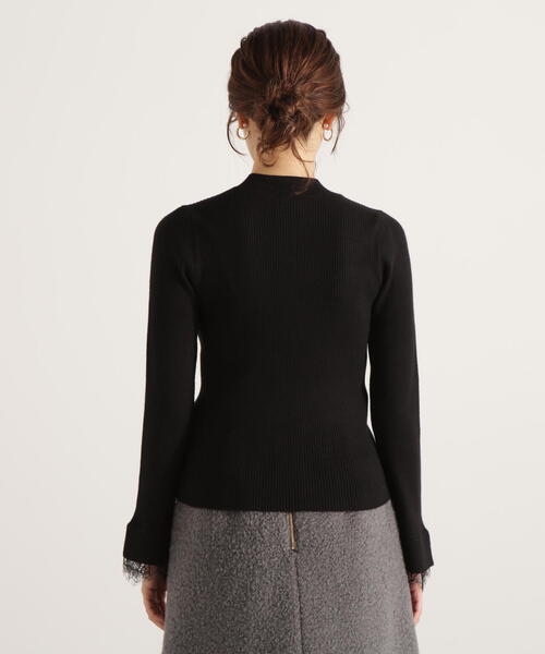 PROPORTION BODY DRESSING(プロポーションボディドレッシング)の「レースドッキングスリーブニット / 1215270122(ニット/セーター・レディース・ブラック/グレー/ホワイト系その他・FREE)」の5枚目の写真