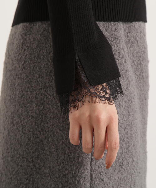 PROPORTION BODY DRESSING(プロポーションボディドレッシング)の「レースドッキングスリーブニット / 1215270122(ニット/セーター・レディース・ブラック/グレー/ホワイト系その他・FREE)」の21枚目の写真