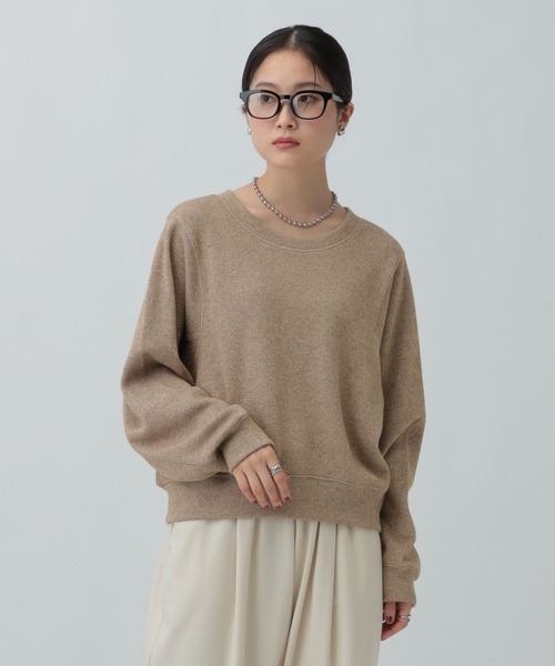 LEPSIM（レプシィム）の「ショートラメリブプルオーバー　601686（Tシャツ/カットソー・レディース・ブラウン/グレー/オフホワイト/ブルー・FREE）」の4枚目の写真