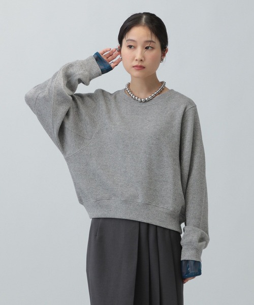 LEPSIM（レプシィム）の「ショートラメリブプルオーバー　601686（Tシャツ/カットソー・レディース・ブラウン/グレー/オフホワイト/ブルー・FREE）」の3枚目の写真