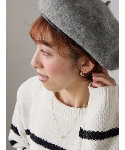 Lugnoncure(ルノンキュール)の「シンプルベレー(ハット・レディース・グレー/ベージュ・F)」の1枚目の写真