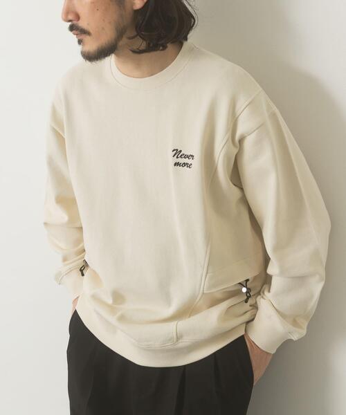 ITEMS URBANRESEARCH（アイテムズ アーバンリサーチ）の「サイドストレージ裏毛スウェットtops（スウェット・メンズ・ネイビー/ブラック/オフホワイト/グレー・MEDIUM/LARGE）」の2枚目の写真