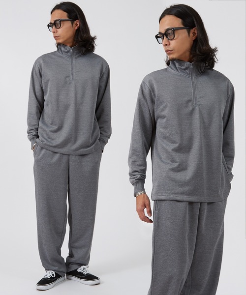 improves（インプローブス）の「スムース 裏毛 ハーフジップ トレーナー ＆ ジョガーパンツ セットアップ（スウェット・メンズ・ネイビー/チャコール/ブラック/杢グレー・X-LARGE/LARGE/MEDIUM）」の3枚目の写真