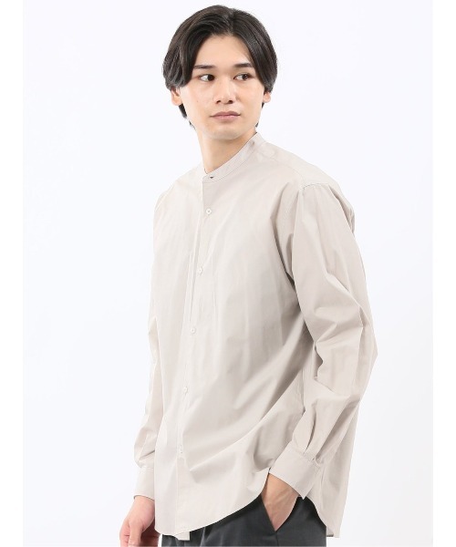 TAKA-Q(タカキュー)の「【綿100% ゆったり】タイプライター バンドカラー 長袖 シャツ(シャツ/ブラウス・メンズ・ホワイト/ベージュ/ブラック・LARGE/X-LARGE/MEDIUM)」の11枚目の写真