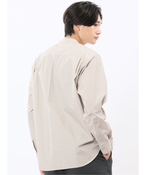 TAKA-Q(タカキュー)の「【綿100% ゆったり】タイプライター バンドカラー 長袖 シャツ(シャツ/ブラウス・メンズ・ホワイト/ベージュ/ブラック・LARGE/X-LARGE/MEDIUM)」の12枚目の写真