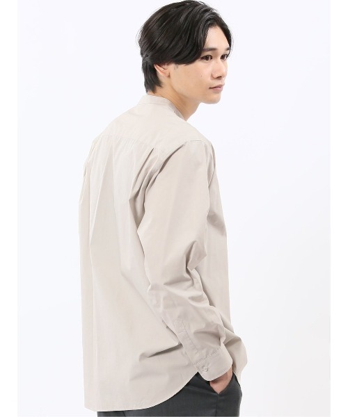 TAKA-Q(タカキュー)の「【綿100% ゆったり】タイプライター バンドカラー 長袖 シャツ(シャツ/ブラウス・メンズ・ホワイト/ベージュ/ブラック・LARGE/X-LARGE/MEDIUM)」の13枚目の写真