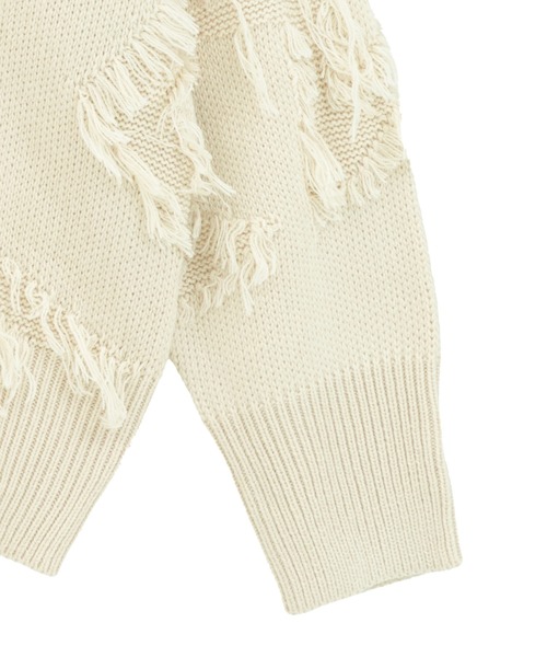 Editt by YECCA VECCA（エディットバイイェッカヴェッカ）の「スター柄フリンジルーズニット（ニット/セーター・レディース・アイボリー/チャコールグレー/サックスブルー・FREE）」の17枚目の写真