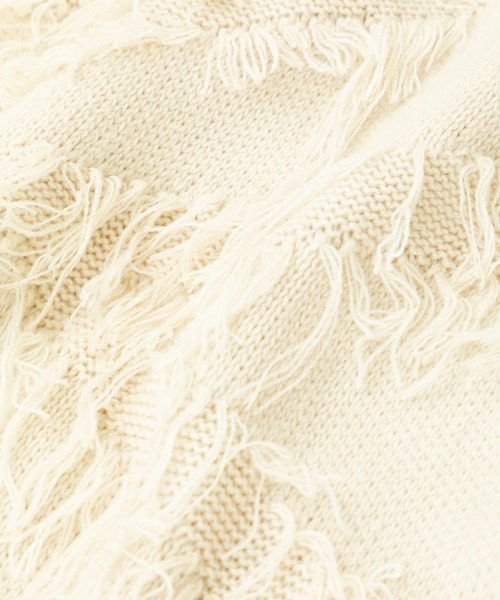 Editt by YECCA VECCA（エディットバイイェッカヴェッカ）の「スター柄フリンジルーズニット（ニット/セーター・レディース・アイボリー/チャコールグレー/サックスブルー・FREE）」の20枚目の写真