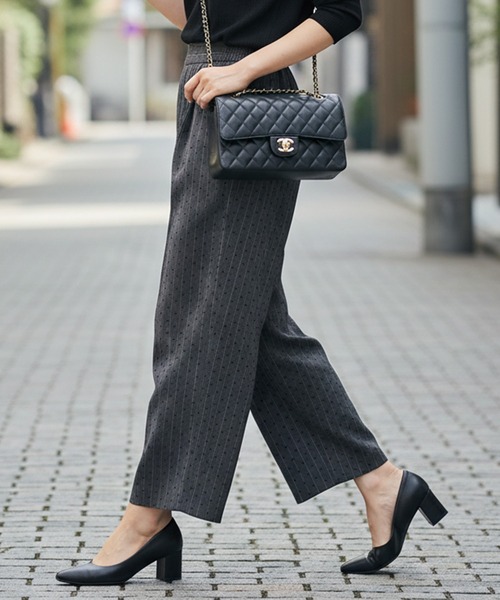 Muscat(マスカット)の「ドットジャカードストレートパンツ(その他パンツ・レディース・ライトグレー/チャコールグレー・F)」の2枚目の写真