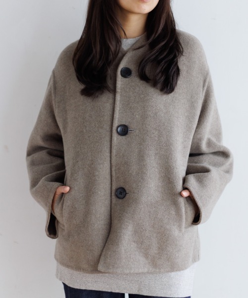 LE GLAZIK ウールリバーカラーレスジャケット（その他アウター）｜LE