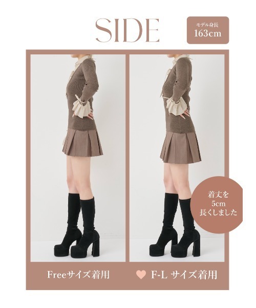 シャツドッキングプリーツミニワンピース（ワンピース）｜Darich