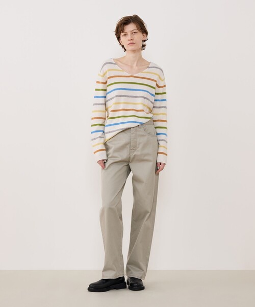 GALERIE VIE(ギャルリー ヴィー)の「ブラッシュドツイル セミワイドパンツ(その他パンツ・レディース・ベージュ/グリーン/ホワイト・36/34/32)」の5枚目の写真