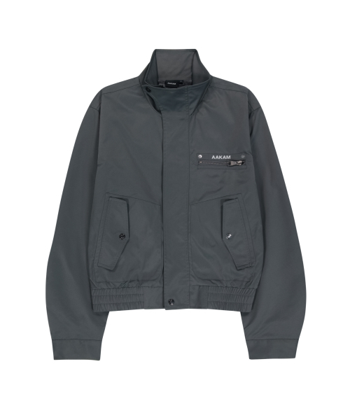 セール】High-Neck Button Jacket (Dark Gray)（MA-1）｜AAKAM