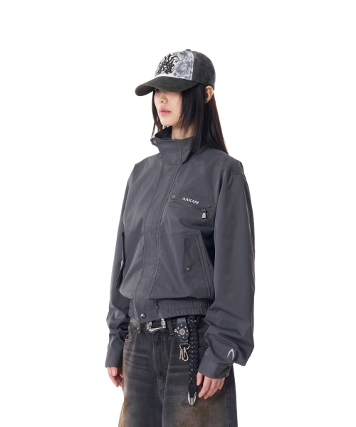 AAKAM High-Neck Button Jacket サイズ1 High-Neck Button Jacket (Dark Gray)（ブルゾン）｜AAKAM（アーカム