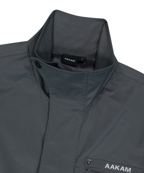 High-Neck Button Jacket (Dark Gray)（ブルゾン）｜AAKAM（アーカム