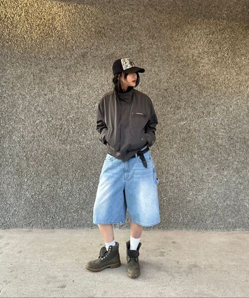 セール】High-Neck Button Jacket (Dark Gray)（MA-1）｜AAKAM