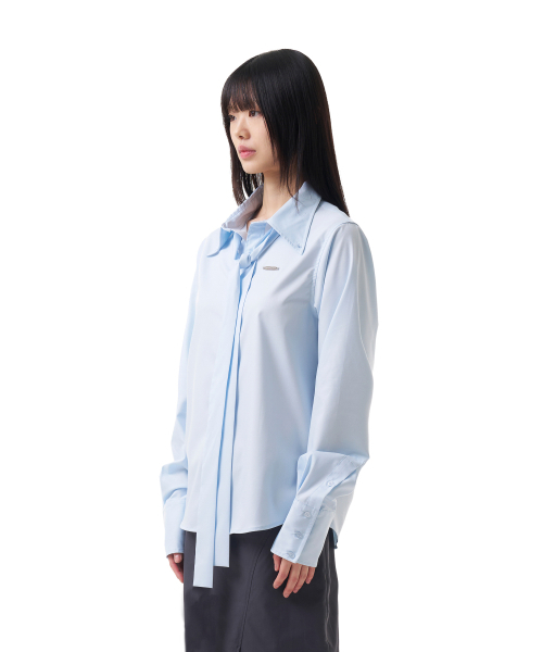 IUGAMAKARAS（イウガマカラス）の「Tied Shirts (Sky Blue)（シャツ/ブラウス・レディース・その他・FREE）」の5枚目の写真