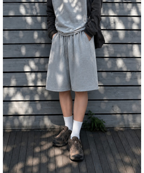 TOFFEE(トフィー)の「ワンタックハーフスウェットパンツ (メランジェグレー)(その他パンツ・メンズ・その他・SMALL/MEDIUM/LARGE/X-LARGE)」の1枚目の写真