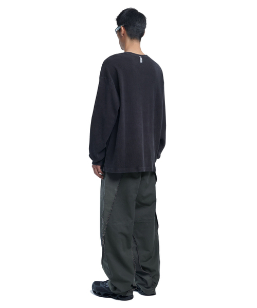 NOMANUAL（NOMANUAL）の「A.W WAFFLE LONG SLEEVE TEE - WASHED BLACK（Tシャツ/カットソー・レディース・その他・LARGE/X-LARGE）」の4枚目の写真
