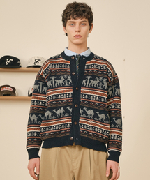 TAKEASY（テイクイージー）の「デザートフェアアイルニットカーディガン（ネイビー）（ニット/セーター）」