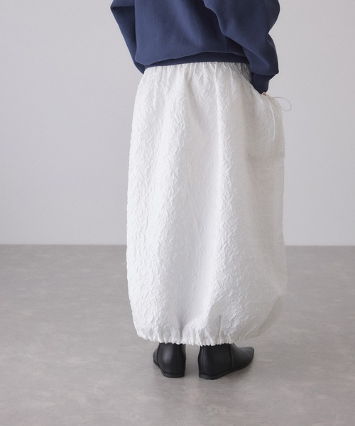 ADAM ET ROPE'（アダムエロペ）の「ジャガードギャザースカート（スカート・レディース・ブラック/ホワイト・36/38）」の7枚目の写真