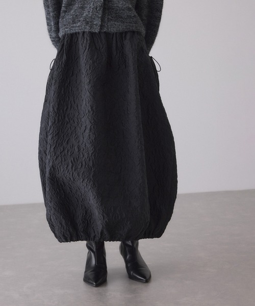 ADAM ET ROPE'（アダムエロペ）の「ジャガードギャザースカート（スカート・レディース・ブラック/ホワイト・36/38）」の8枚目の写真