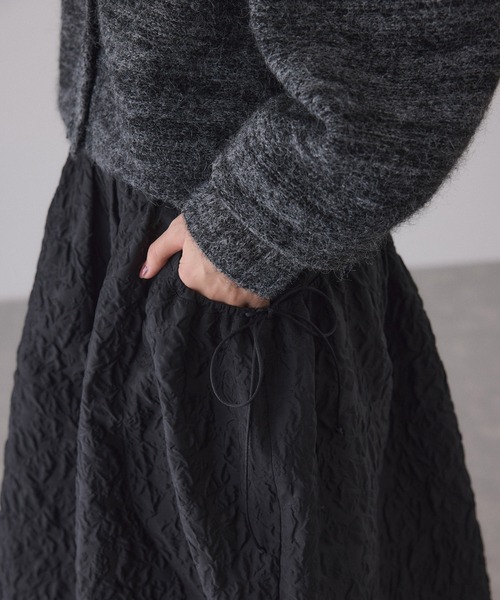 ADAM ET ROPE'（アダムエロペ）の「ジャガードギャザースカート（スカート・レディース・ブラック/ホワイト・36/38）」の10枚目の写真