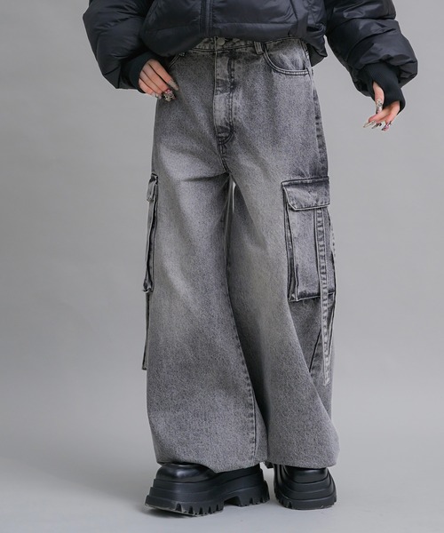 17HR（セブンティーンアワーズ）の「ルーズカーゴデニム（デニムパンツ・レディース・グレー/ブラウン・MEDIUM/SMALL）」の14枚目の写真