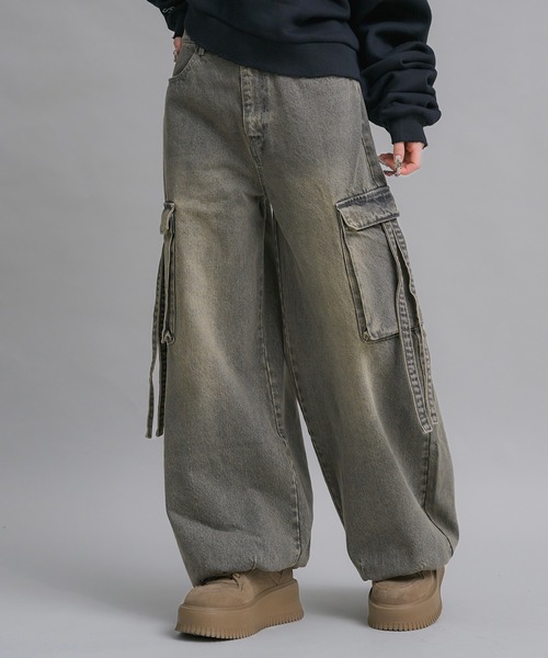 17HR（セブンティーンアワーズ）の「ルーズカーゴデニム（デニムパンツ・レディース・グレー/ブラウン・MEDIUM/SMALL）」の21枚目の写真