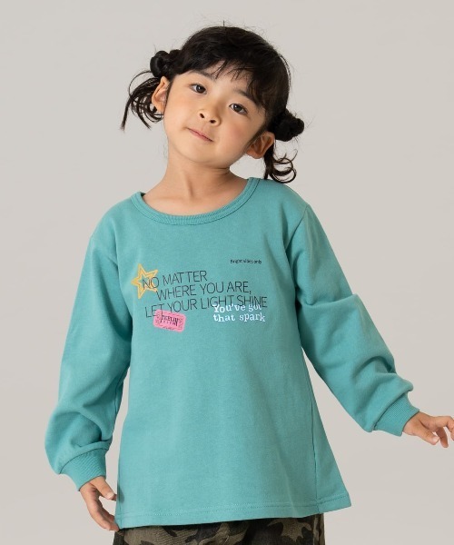 and D. petit main（アンドディープティマイン）の「スウェットプリントAラインプルオーバー（スウェット・キッズ・ピンク/エメラルド/ライトグレー/ネイビー/レモンイエロー/チャコール・90cm/100cm/110cm/120cm/130cm/140cm）」の4枚目の写真