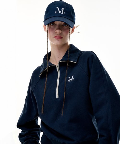 セール】SIGNATURE HALF ZIP-UP NECK MTM - CROP Woman (Olive green
