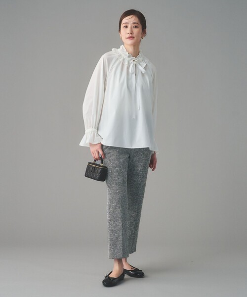 UNITED ARROWS（ユナイテッドアローズ）の「レースフリルカラー 2WAY ブラウス ‐はっ水‐（シャツ/ブラウス・レディース・ライトピンク/ネイビー/ホワイト・FREE）」の9枚目の写真