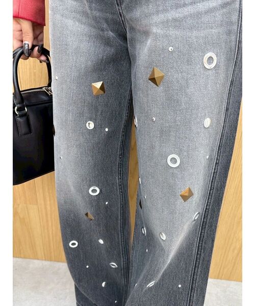 EVRIS(エヴリス)の「MIX MOTIF ワイドデニムパンツ(デニムパンツ・レディース・ブラック/ブルー・SMALL/MEDIUM)」の13枚目の写真