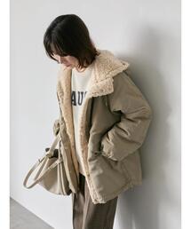 Samansa Mos2 blue | リバーシブルボアマウンテンパーカー(ブルゾン)