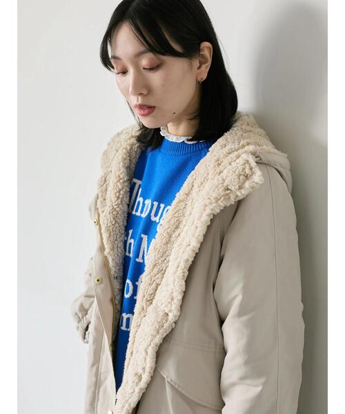 Samansa Mos2 blue（サマンサモスモスブルー）の「リバーシブルボアマウンテンパーカー（ブルゾン・レディース・チャコールグレー/ベージュ/ライトベージュ・F）」の22枚目の写真