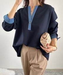 Emma Taylor（エマテイラー）の「ライトダンボールデニムドッキングプルオーバー（Tシャツ/カットソー）」