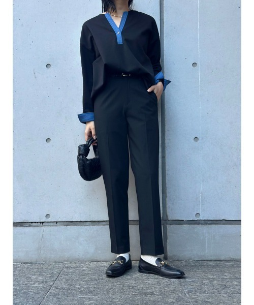 Emma Taylor(エマテイラー)の「【こなれ感が◎】ライトダンボールデニムドッキングプルオーバー(Tシャツ/カットソー・レディース・MD.Gray/ブラック/ネイビー・FREE)」の4枚目の写真