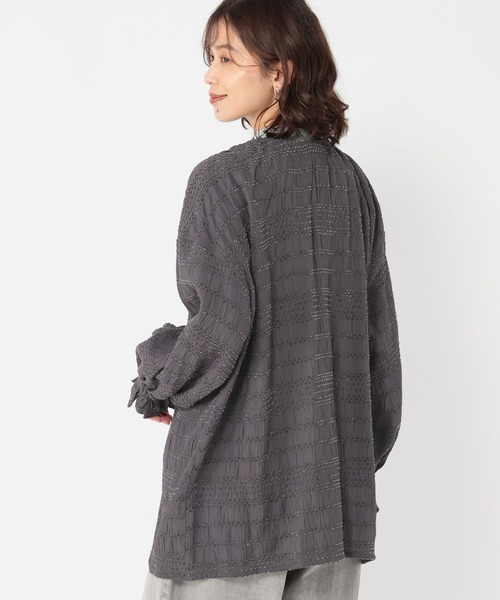 studio CLIP（スタディオクリップ）の「ダブルフロントシャーリングボーダーチュニックブラウス（シャツ/ブラウス・レディース・ベージュ/スモーク/オフホワイト・FREE）」の21枚目の写真