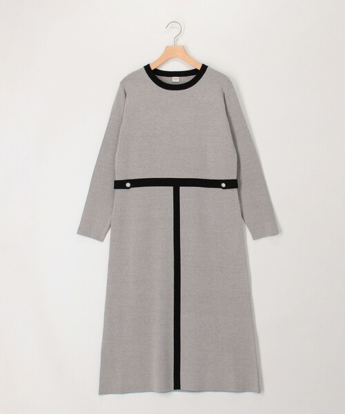 MICO COULIER（ミコクリエ）の「ミラノリブバイカラーニットワンピース（ワンピース・レディース・ブラック/ライトグレー・38）」の13枚目の写真