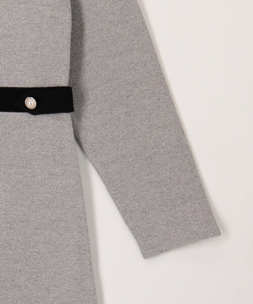 MICO COULIER（ミコクリエ）の「ミラノリブバイカラーニットワンピース（ワンピース・レディース・ブラック/ライトグレー・38）」の16枚目の写真